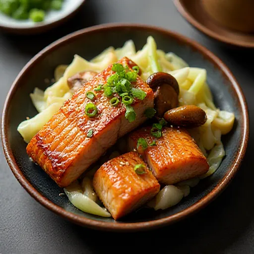 Salmon and Shiitake Miso Butter Stir-fry