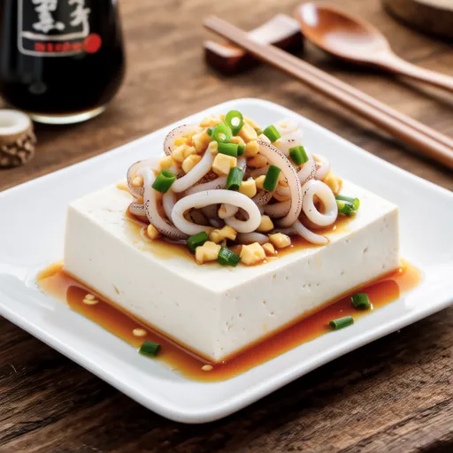 Cold Tofu with Squid and Egg Yolk