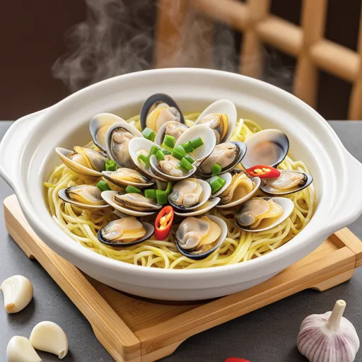 Steamed Clams with Soybean Sprouts