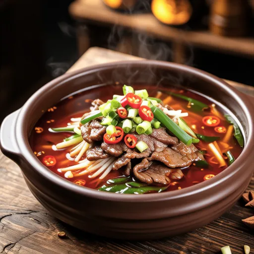 Spicy Beef Radish Greens Soup
