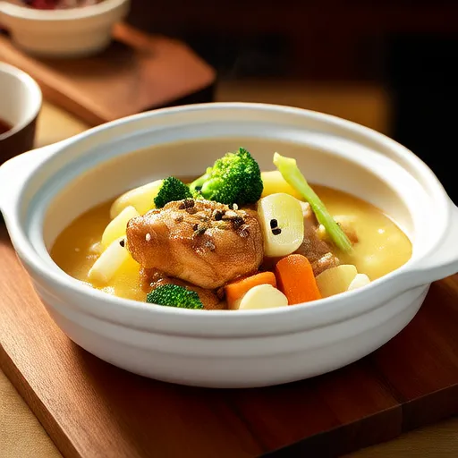 Stufato di pollo e verdure alla crema