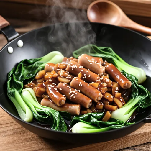 Stir-fried Bok Choy and Sausage with Oyster Sauce
