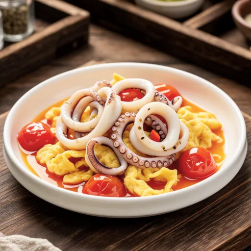 Squid and Egg Tomato Stir-fry