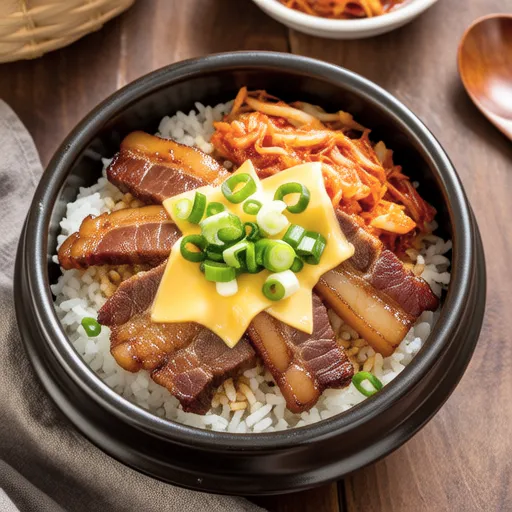 Pork and Kimchi Cheese Rice