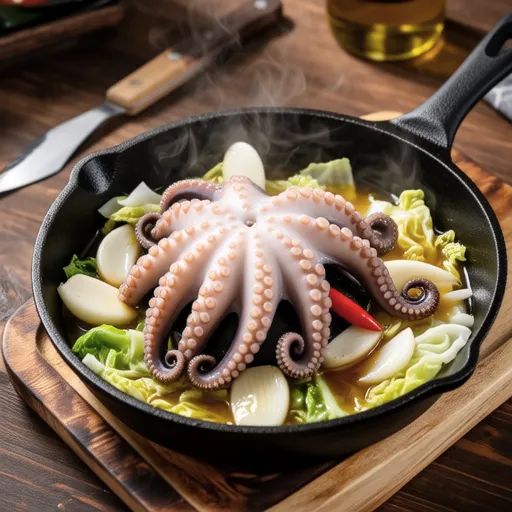 Cabbage and Octopus Ajillo
