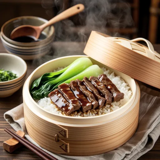 Sweet and Savory Beef and Chrysanthemum Rice