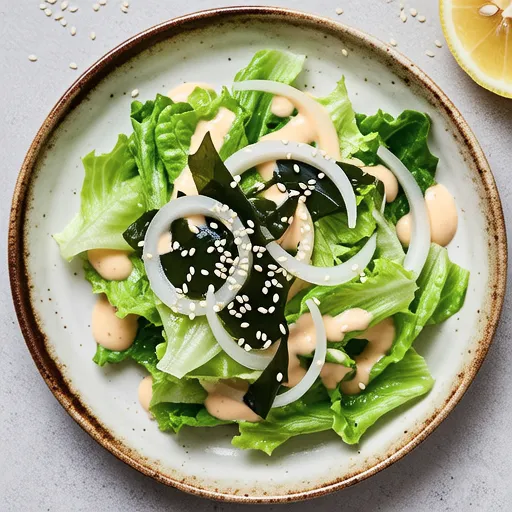 Chinese-style Lettuce and Wakame Mayo Salad