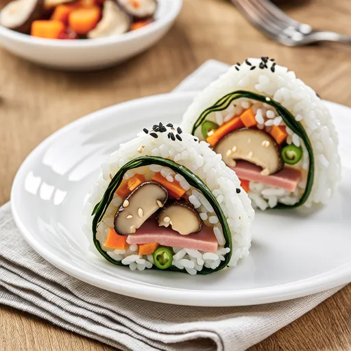 Saesongi Mushroom Ham Rice Balls