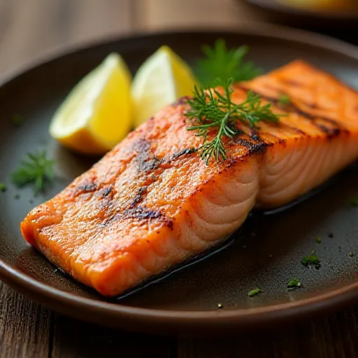 Salmón a la parrilla con sal