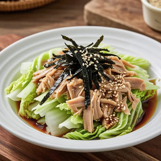 Spring Cabbage and Tuna with Salted Kombu
