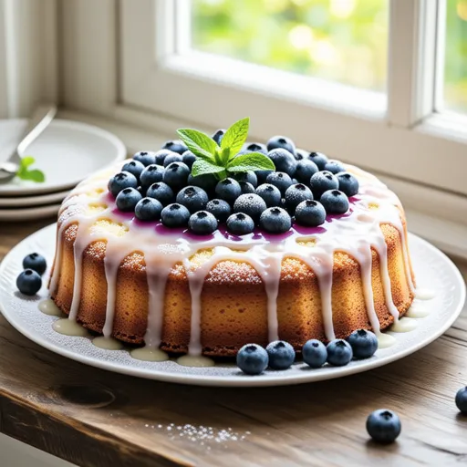 Fluffy Frozen Blueberry Cake