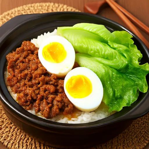 レタスとひき肉の丼