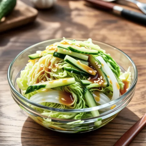 Pickled Napa Cabbage and Cucumber with Wasabi