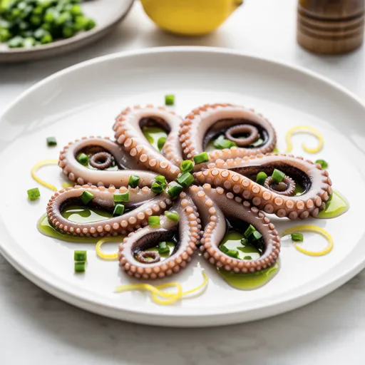 Octopus Carpaccio with Lemon and Scallion Sauce
