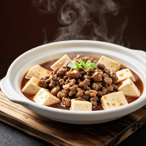 Simmered Ground Meat and Tofu with Thick Sauce
