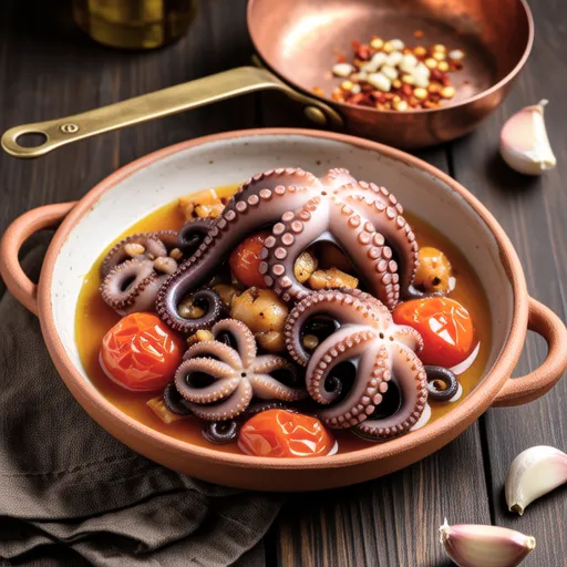 Tomato, Bacon, and Octopus Ajillo