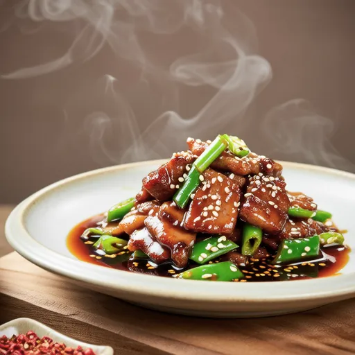 Stir-fried Pork and Green Pepper with Wasabi Soy Sauce