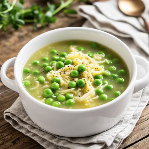 Green Pea and Egg Consomme Soup