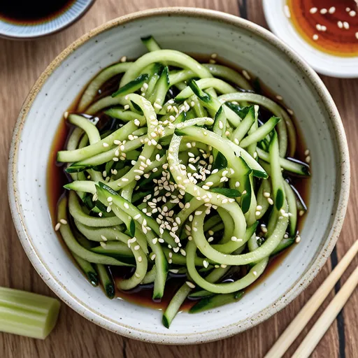 Cucumber and Natto with Green Onion Ponzu Sauce