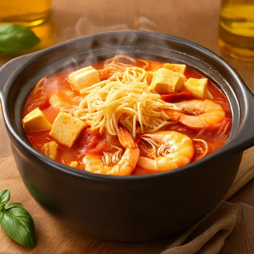 Cheesy Shrimp Tomato Ramen