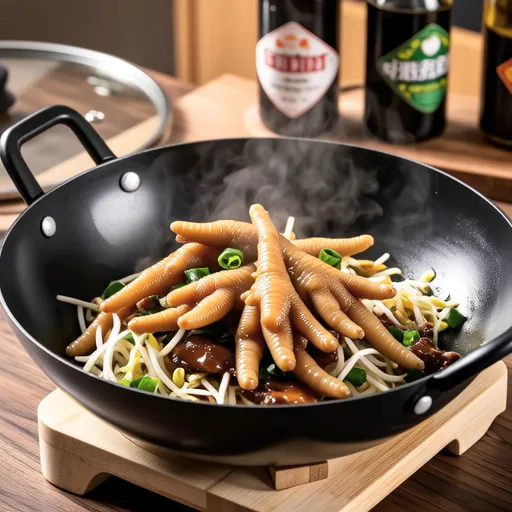 Stir-fried Bean Sprouts and Chicken Gizzards in Chinjao Rosu Style