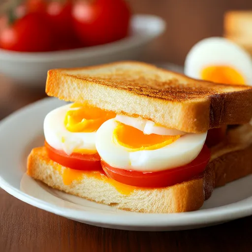 Tomaten- und Spiegelei-Sandwich