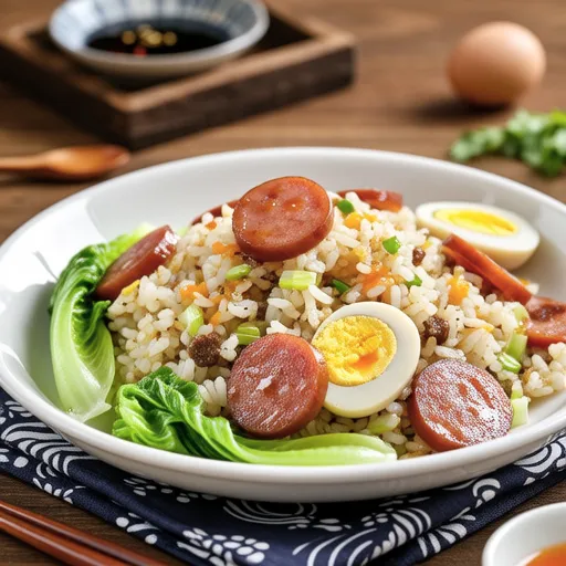 Lettuce and Sausage Fried Rice