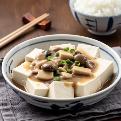Tofu with Shimeji Mushroom Sauce