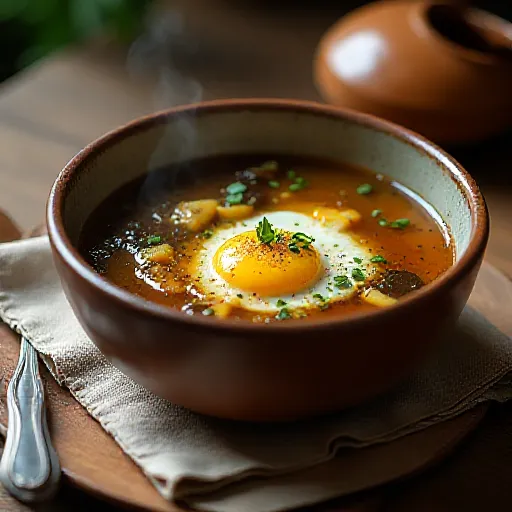 Eggplant and Egg Consommé Soup