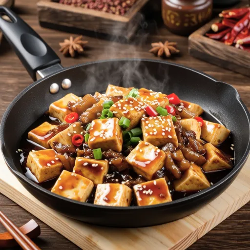 Braised Tofu with Spicy Sauce