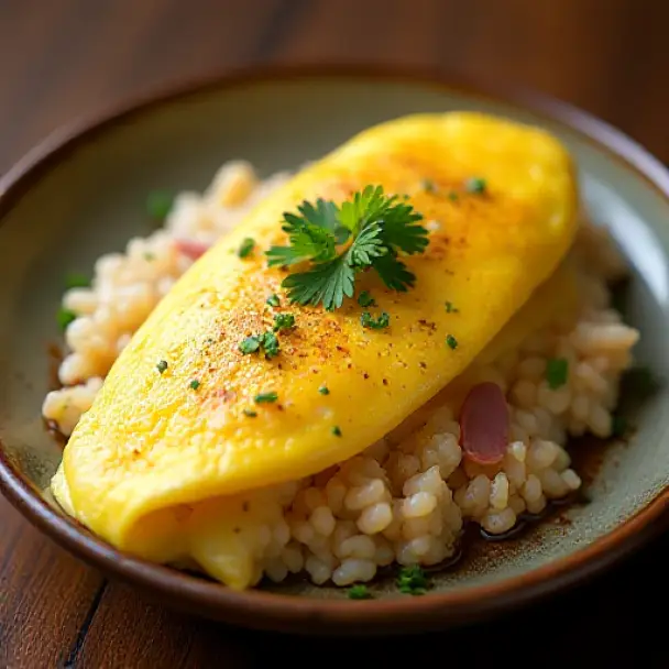 Tofu ve Jambonlu Omletli Pilav