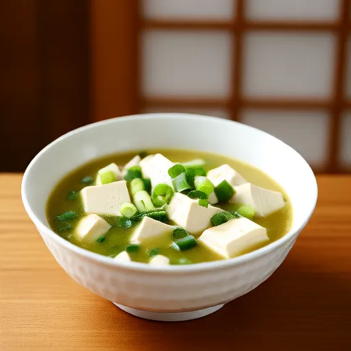 Sopa saludable de tofu y okra
