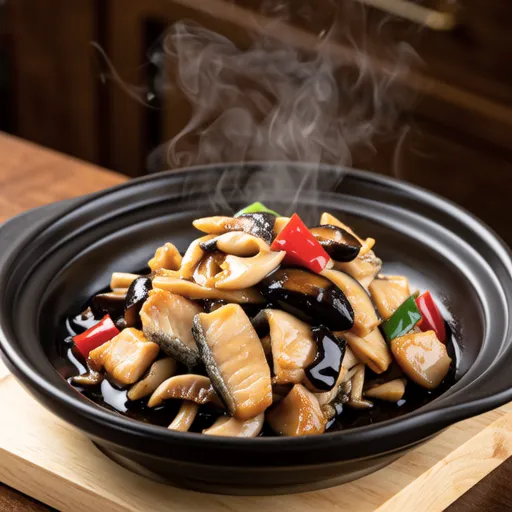 Saba and Mushroom Stir-fry with Black Vinegar