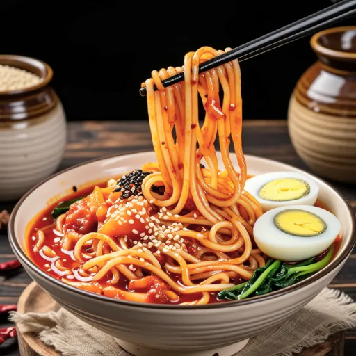 Spicy and Sweet Gat Kimchi Bibim Noodles