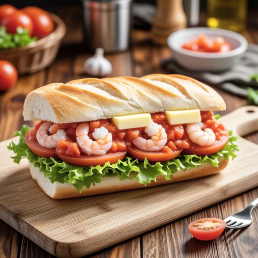 Shrimp and Tomato Aurora Sandwich