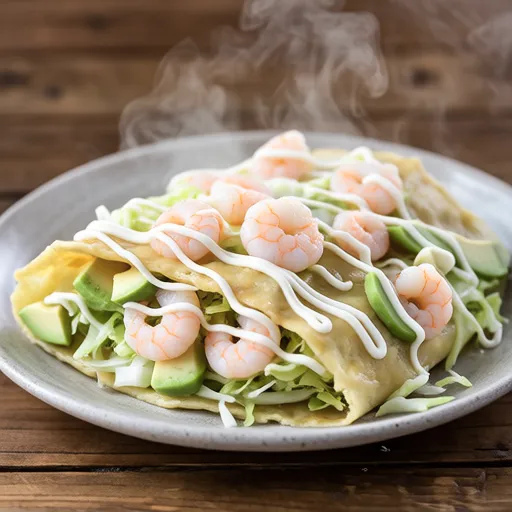 Shrimp and Avocado Okonomiyaki