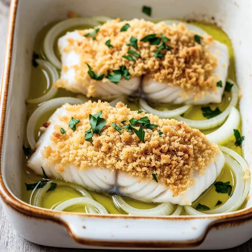 Garlic Breadcrumb Baked Cod