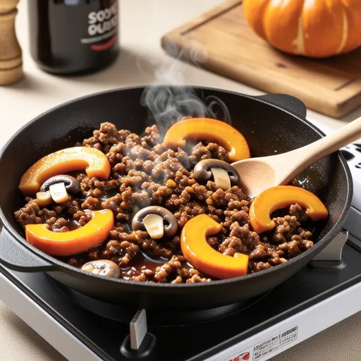 Minced Meat and Pumpkin Butter Soy Sauce Stir-fry