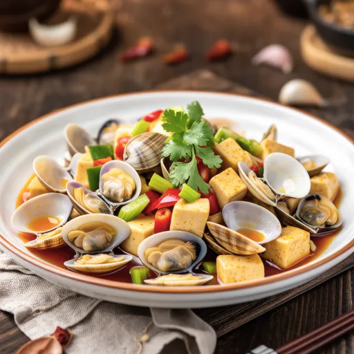 Clams and Fried Tofu Ethnic Stir-fry