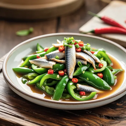 Stir-fried Green Pepper and Canned Mackerel