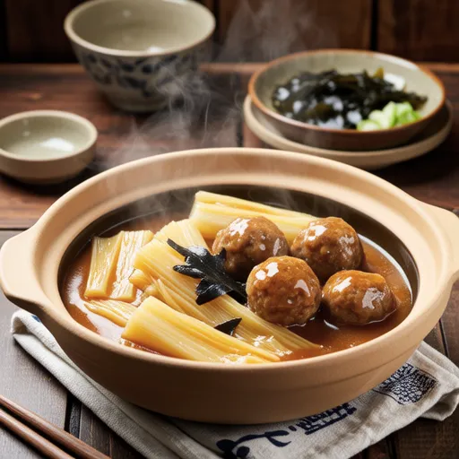 Chicken Meatball and Bamboo Shoot Simmered Dish