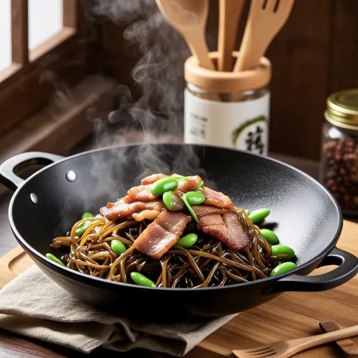 Stir-fried Pork and Green Pepper with Salted Kombu