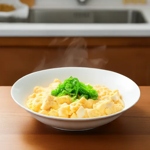 Œufs vapeur au tofu et poireau