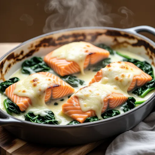 Salmon Gratin with Yam Sauce