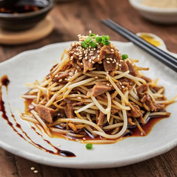 Stir-fried Bean Sprouts with Tuna and Natto