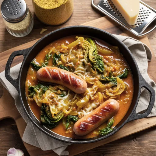 Stir-fried Cabbage and Sausage Curry