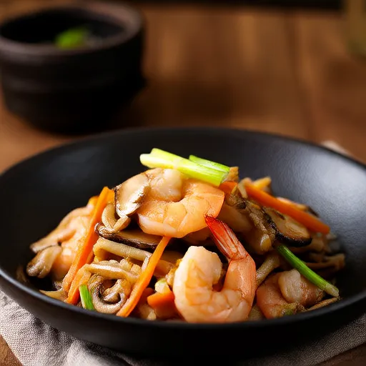 Stir-Fried Shrimp and Mushrooms