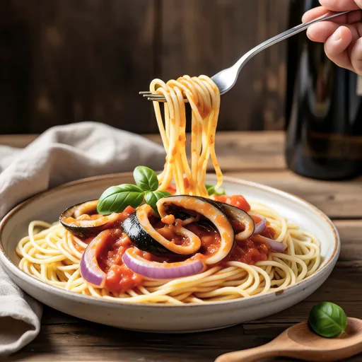 Sardine and Onion Tomato Sauce Pasta
