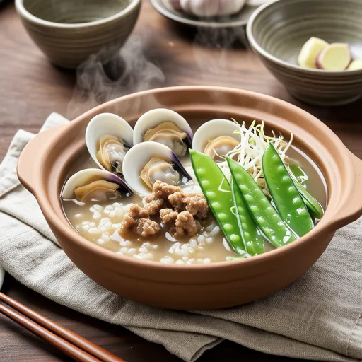 Asari and Snap Pea Ginger Soup Rice