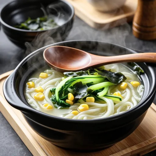 Cabbage and Wakame Vermicelli Soup